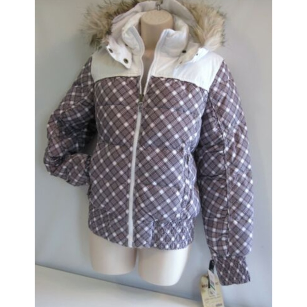 Hydraulic Down Plaid Winter Jacket Jr Size L